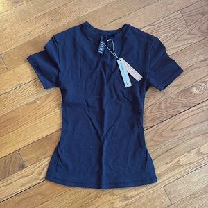 NWT Skims Cotton Jersey T-Shirt (Soot)